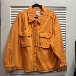 Zara Orange denim Jacket